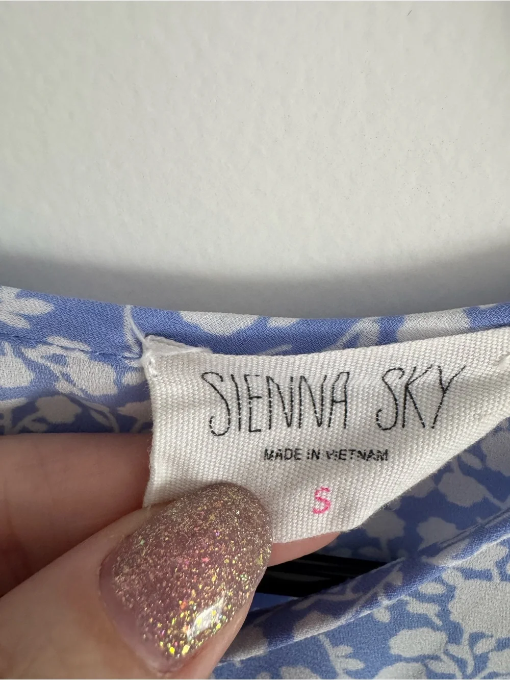 Sienna Sky Light Blue Floral Peplum Blouse